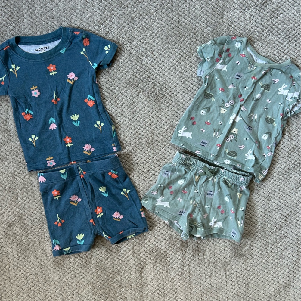 Old Navy and Garanimals T-shirt and Shorts Spring Matching Sets 12-18 Months
